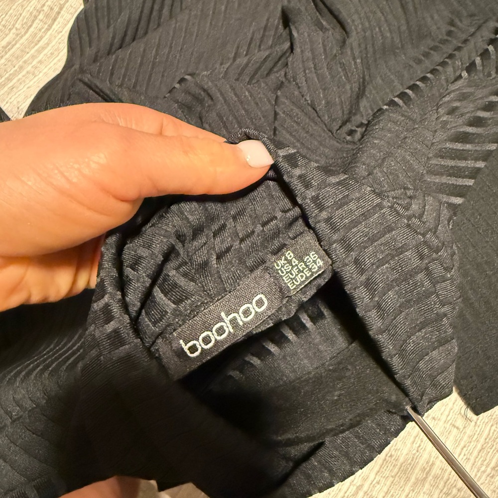 Boohoo Black Ruched Bodycon Dress